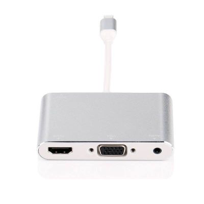 Manufacturer direct applicable iPhoneXS to hdmi+ VGA +AV converter to lightning to VGA hd line