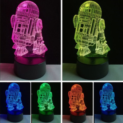 3d Star Wars robot little night light visual touch colorful gradient novel lighting home decoration light