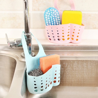 Kitchen shelves, sink storage hanging basket, faucet can adjust the button - type hanging bag