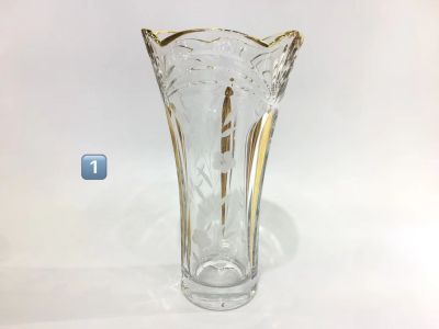 High-End Custom Household Glass Gold Painting Deep Vase Fruit Plate Fruit Plate