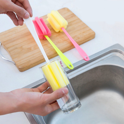 Multi-function bottle sponge cleaning brush, candy color stain cup brush