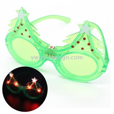 ZD Christmas Tree LED Luminous Flash Glasses Christmas Prom Glasses Glasses Fluorescent Luminous Glasses Funny Trick