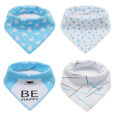 Mother and baby products baby waterproof saliva towel pure cotton triangle towel anti-dirty bib double layer full cotton bib spot