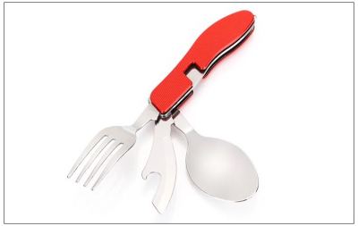 Is suing cutlery multifunctional travel cutlery folding knife fork spoon detachable combination tools camping portable
