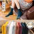 Hosiery mid-tube solid color cotton socks stacked socks Korean version of the college style thickened warm long autumn 