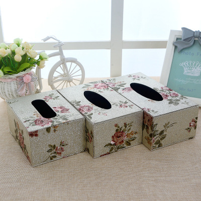 European-style home car use paper towel box customized car leather paper towel box tray table paper box