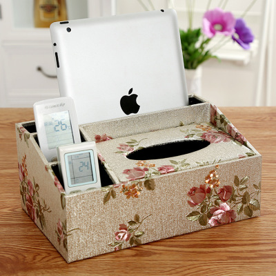 Multi-functional paper box, European style home box table tea table, remote control, storage box, restaurant paper box, cloth wood