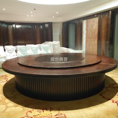 Wuhan hotel banquet center electric dining table and chair hotel grand bag new Chinese solid wood table