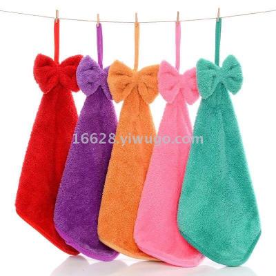 Coral Velvet Hand Towel Towel Bow Hand Towel Hand Towel