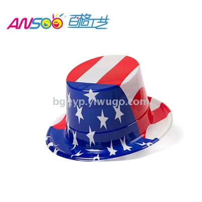 National Flag a Tall Hat Fashion Party Holiday Event Party Special Hat PVC Material Processing Custom Factory Direct Sales