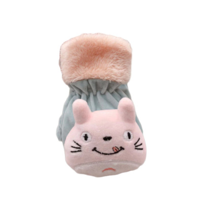 Manufacturers wholesale cartoon cat half - finger gloves with fleece thickened warm new students lovely writing gloves