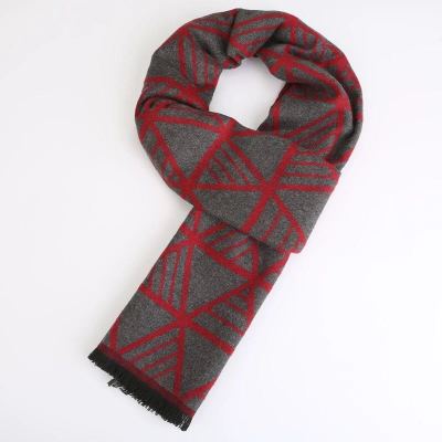 High-End Couple Scarf Brushed Men's Scarf British Business Jacquard Casual Autumn and Winter Cashmere Korean Style Rhombus Plaid