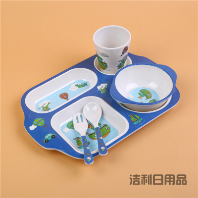 Miamine children's food plate baby divided food plate children's style cartoon food plate imitation environmental protection resistant tableware