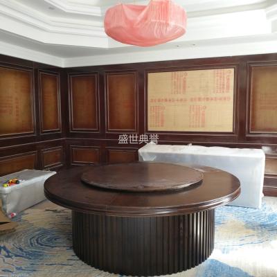 Nanning new Chinese style dining electric table villa club deluxe wooden electric table