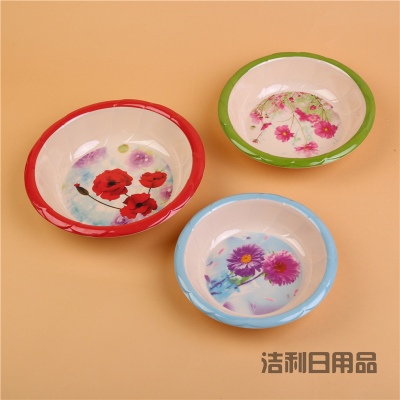 Household dense amine material fruit plate mixed with color fruit bowl drop resistant snack bowl zero sugar water bowl tableware