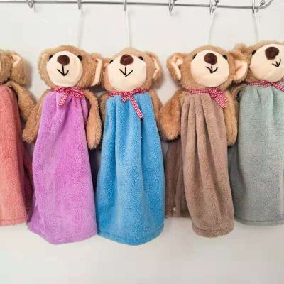 Animal head bear head wipe towel