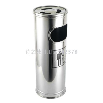 Green trash bin 410 stainless steel hotel vertical ash box