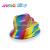Rainbow Top Hat PVC Material Fashion Party Festival Dance Party Cap Custom Printed Logo Factory Direct Sales