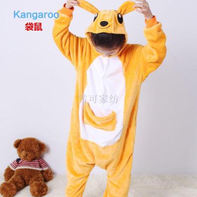 Children's pajamas flannel animal model kangaroo tianma unicorn autumn and winter export Europe and the United States