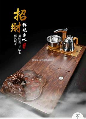 New zhaocai xianglong water sprinkling tea tray electric tea stove tea table solid wood tea tray humidifier