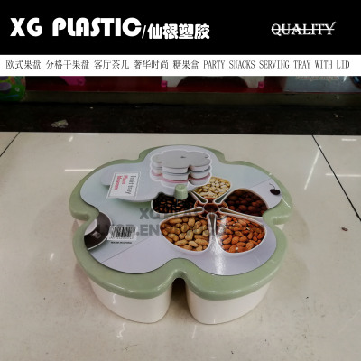 Plastic candy box cartoon flower shaped nuts storage container with lid quality party snacks tray