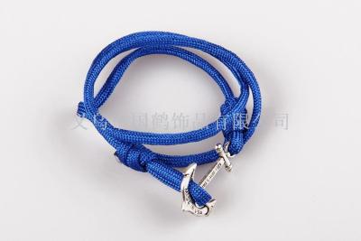 Hand-woven anchor alloy lucky umbrella rope bracelet