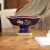 Decorate fruit bowl of fruit of pottery and porcelain of square hand drawing of butterfly of purple bottom flower 