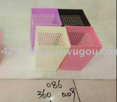 Small trash can with square table top 086