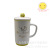 Creative smiling mug with lid and spoon expression ceramic cup with smiling face expression ceramic cup coffee cup