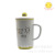 Creative smiling mug with lid and spoon expression ceramic cup with smiling face expression ceramic cup coffee cup