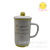 Creative smiling mug with lid and spoon expression ceramic cup with smiling face expression ceramic cup coffee cup