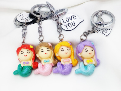 The tide female bag mermaid key chain hang decoration bag doll ornaments hang decoration crafts accessories