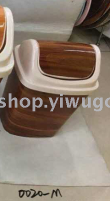 Wood grain garbage can 0020-m