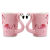 Creative 3D handle cup ceramic animal shaped mugs dolomite glaze flamingo cup custom