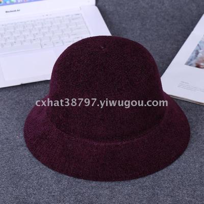 Yamamoto wind dark black golf hat Japanese bright fisherman hat men and women autumn and winter black basin hat vintage hat