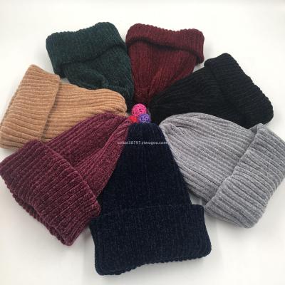 Autumn and winter new south Korean version of women's knitting hat south Korean solid color outdoor warm hat elastic hat