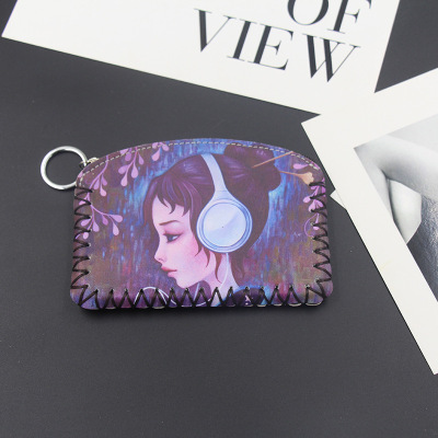 Ethnic wind zero wallet vintage coin bag hanging decoration geometric wallet hd color printing pure checking out small change bag