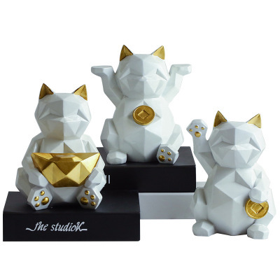 Nordic style lucky cat creative furnishings hotel hotel reception simple decoration restaurant 