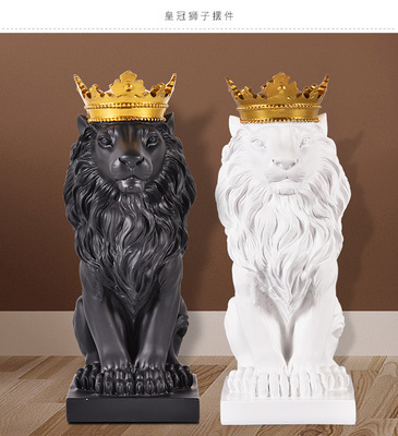 Furniture ACTS the role of Nordic wind originality wine ark TV ark decorates crown lion handicraft marriage gift animal