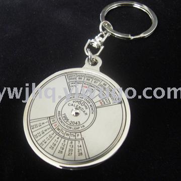 Calendar, compass, steering wheel key ring