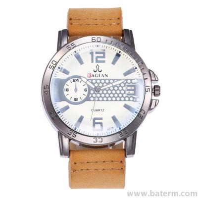 New fashion hot sale gun black big dial three eyes decoration belt men's watch quartz watch 5