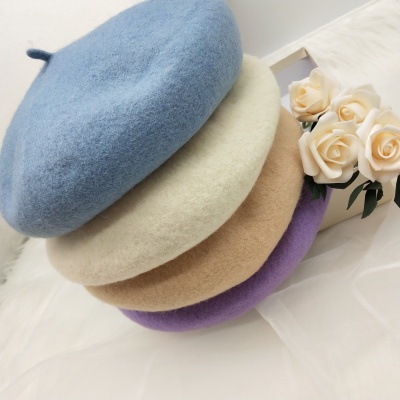 Improved Three-Dimensional Wool Beret Autumn and Winter Hat Thickened Ladies Warm Knitted Hat