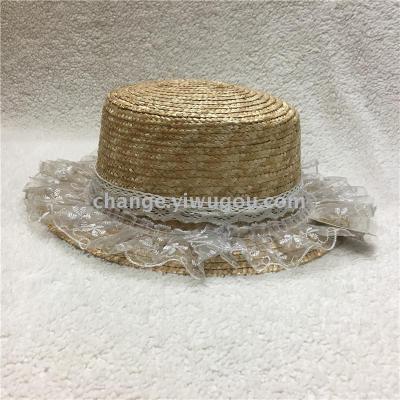 Fashion hats flat lace flower Mo Azi