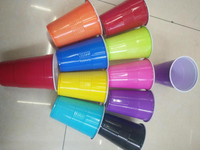 Disposable Cup Plastic Cup Thickened Two-Color Plastic Cup Airplane Cup Color Multi-Color Optional 50 PCs