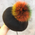 Autumn and Winter Korean Wool Beret Color Raccoon Fur Ball Decoration Painter Cap Ladies Warm Knitted Hat