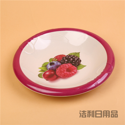 Disk dense amine color plastic plate fast food dish cover pouring rice garnish dish bone dish imitation hotel hot pot tableware commercial