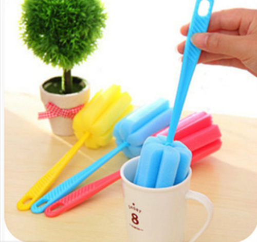 a2-73 simple and durable cup brush bottle brush sponge cleaning baby bottle brush kitchen cleaning brush long handle cup brush