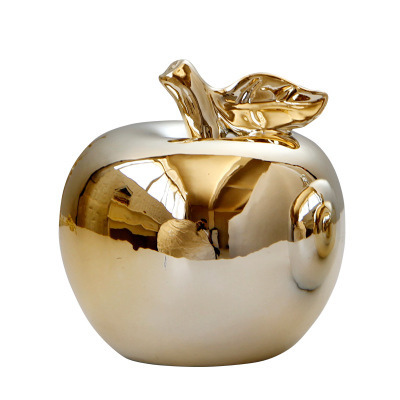 Gold-plated apple ceramic furnishing pieces of modern minimalist Nordic wind home decoration creative Christmas gifts