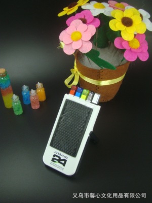 5 PCs Fluorescent Pen Boxed Five-in-Pen Stationery Set Silica Gel Mobile Phone Holder Stationery Set Boxed Fluorescent