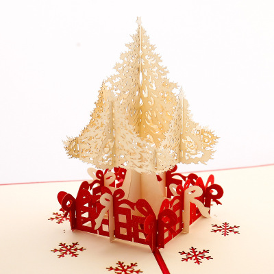 Christmas CARDS 3D Christmas tree handmade CARDS can be customized three-dimensional creative paper carving empty CARDS